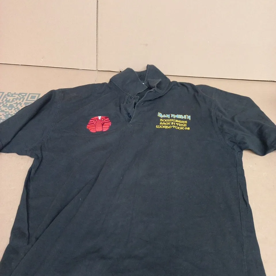 KUSTOM KIT IRON MAIDEN WORLD TOUR 2008 POLO SHIRT – BLACK