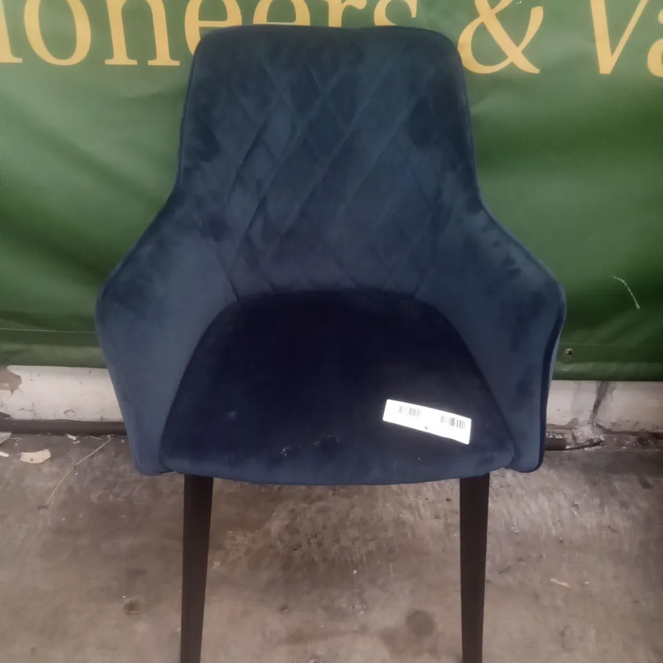 BLUE FABRIC DINING CHAIR 