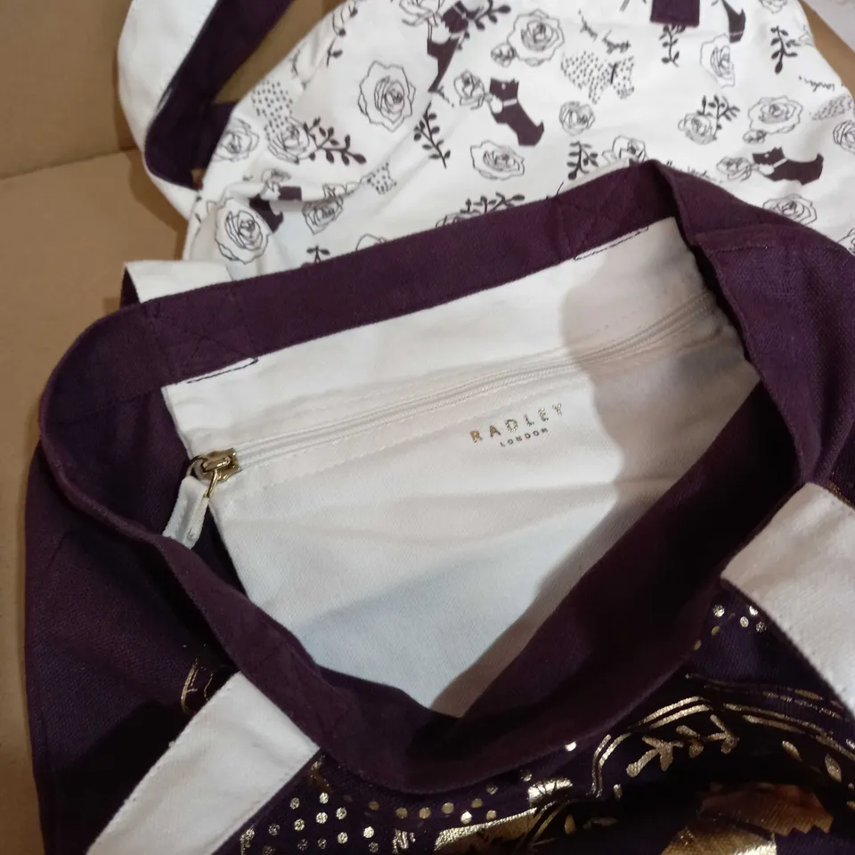 RADLEY DUO CANVAS TOTE BAGS WITH INTERNAL ZIP POCKET 