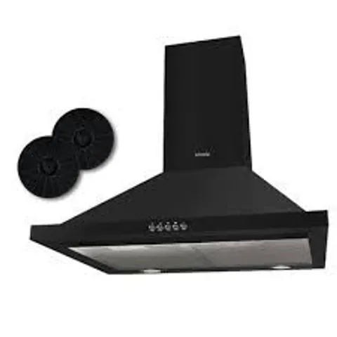 BOXED ABODE ASCH6031B 60CM CHIMNEY COOKER HOOD - BLACK