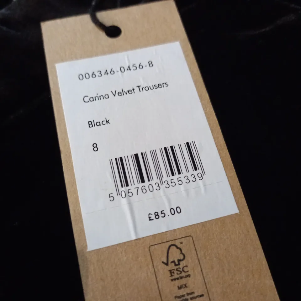 HUSH CARINA VELVET TROUSERS IN BLACK - 8
