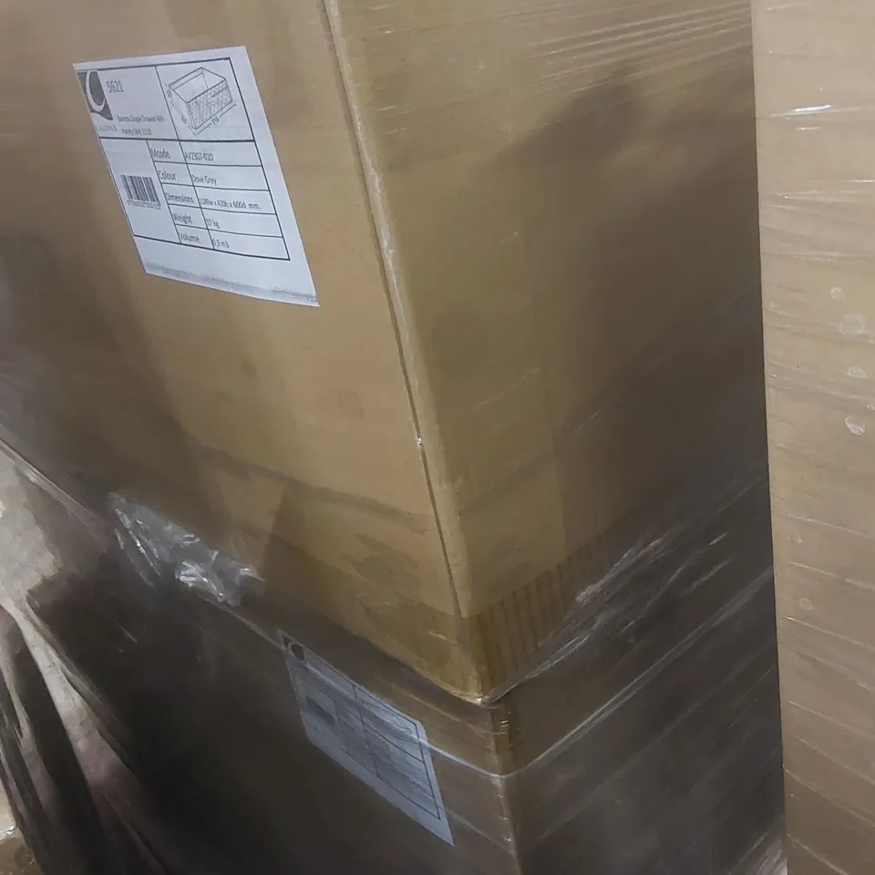 PALLET CONTAINING A LARGE QUANTITY OF ASSORTED BATHROOM FURNITURE PARTS INCLUDING: SAVENA SINGLE DRAWER VANITY BASES ECT