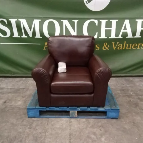 BAILEY LEATHER ARMCHAIR - CHOCOLATE