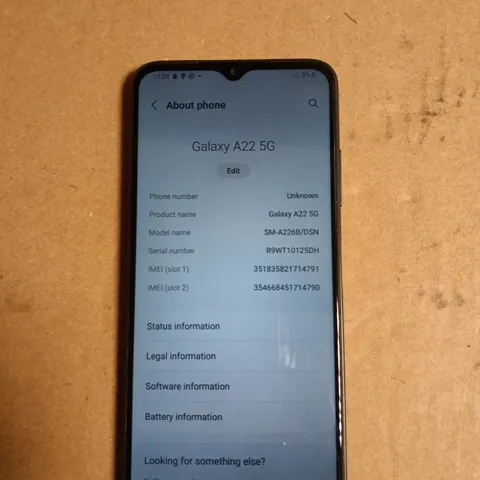 SAMSUNG GALAXY A22 5G – BLACK