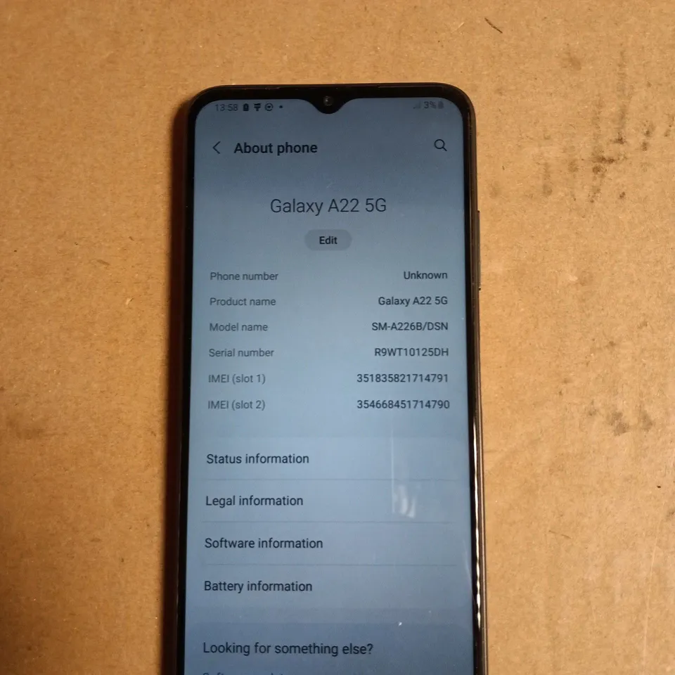 SAMSUNG GALAXY A22 5G – BLACK