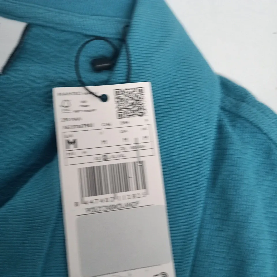 MNG BY MANGO RELAXED TEAL POLO SHIRT – WOMEN'S TOP, EU M (US M), MADE IN TURKEY