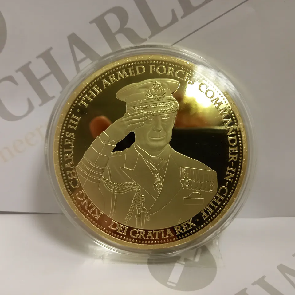 KING CHARLES III `ARMED FORCES COMMANDER IN CHIEF` COMMEMORATIVE COIN