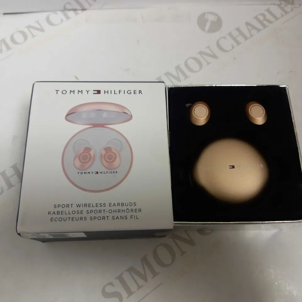 TOMMY HILFIGER EARBUDS METAL CASE ROSE  RRP £90