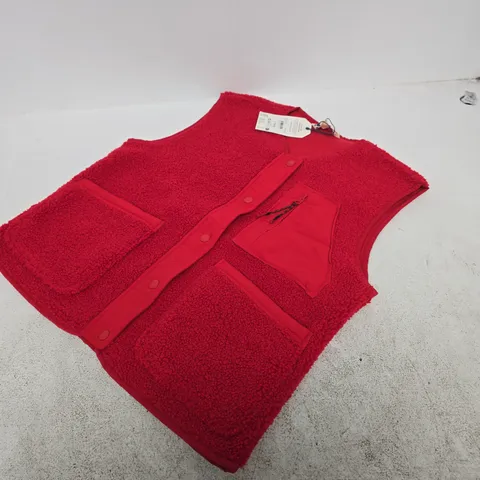 SEASALT CORNWALL RED FLEECE GILET – SIZE S