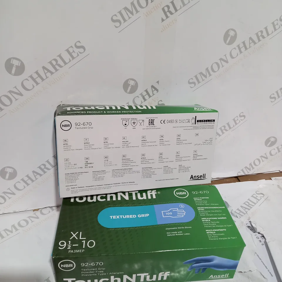 2 X BOXED TOUCHNTUFF TEXTURED GRIP XL PROTECTIOB GLOVES 