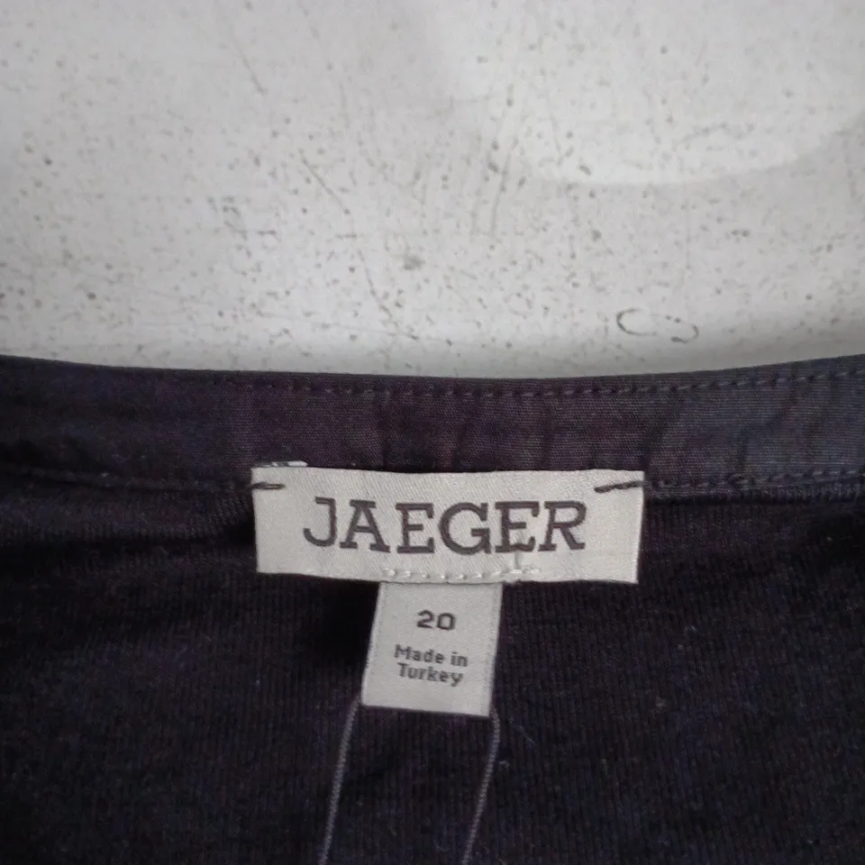 JAEGER BLACK KNIT CARDIGAN, WOMEN'S, UK 20, BUTTON-FRONT
