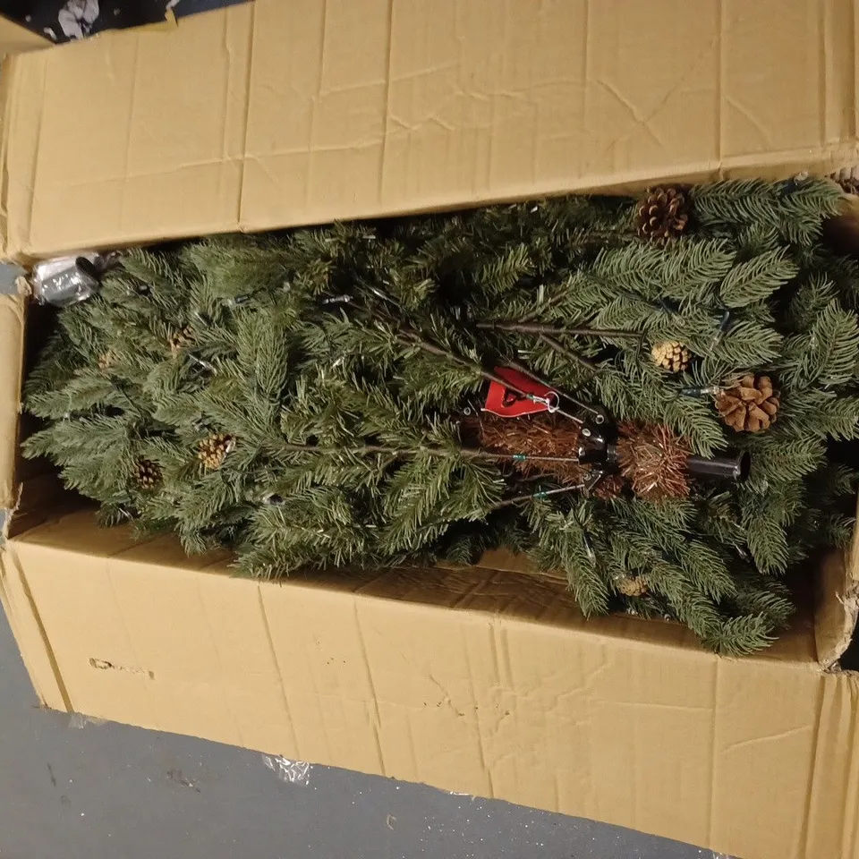 WERCHRISTMAS PRE-LIT CRAWFORD PINE CONE MULTI-FUNCTION CHRISTMAS TREE