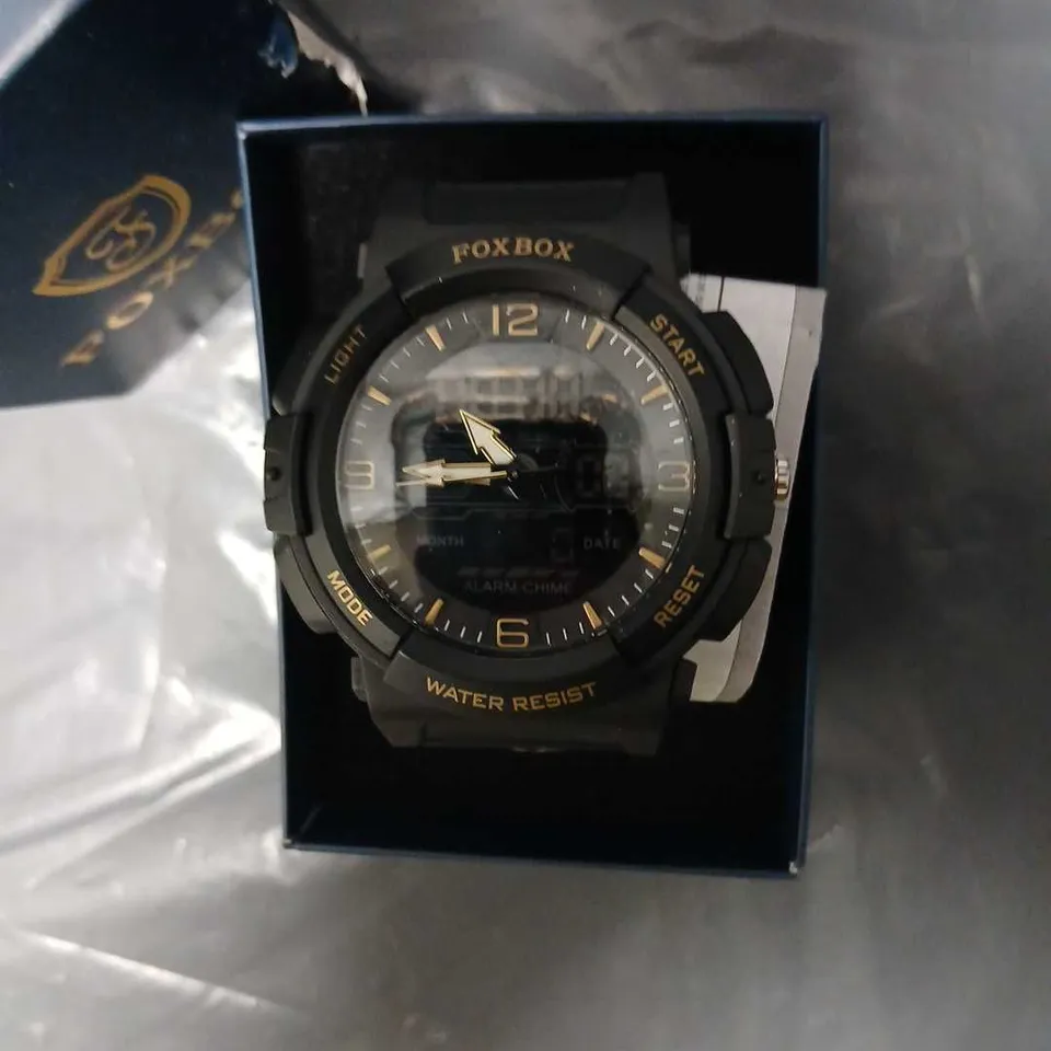 FOX BOX BLACK SPORT WATCH – WATER RESISTANT