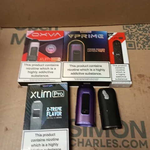 APPROXIMATELY 15 ASSORTED E-CIGARETTE PRODUCTS TO INCLUDE VPRIME, XLIM, OXVA ETC 