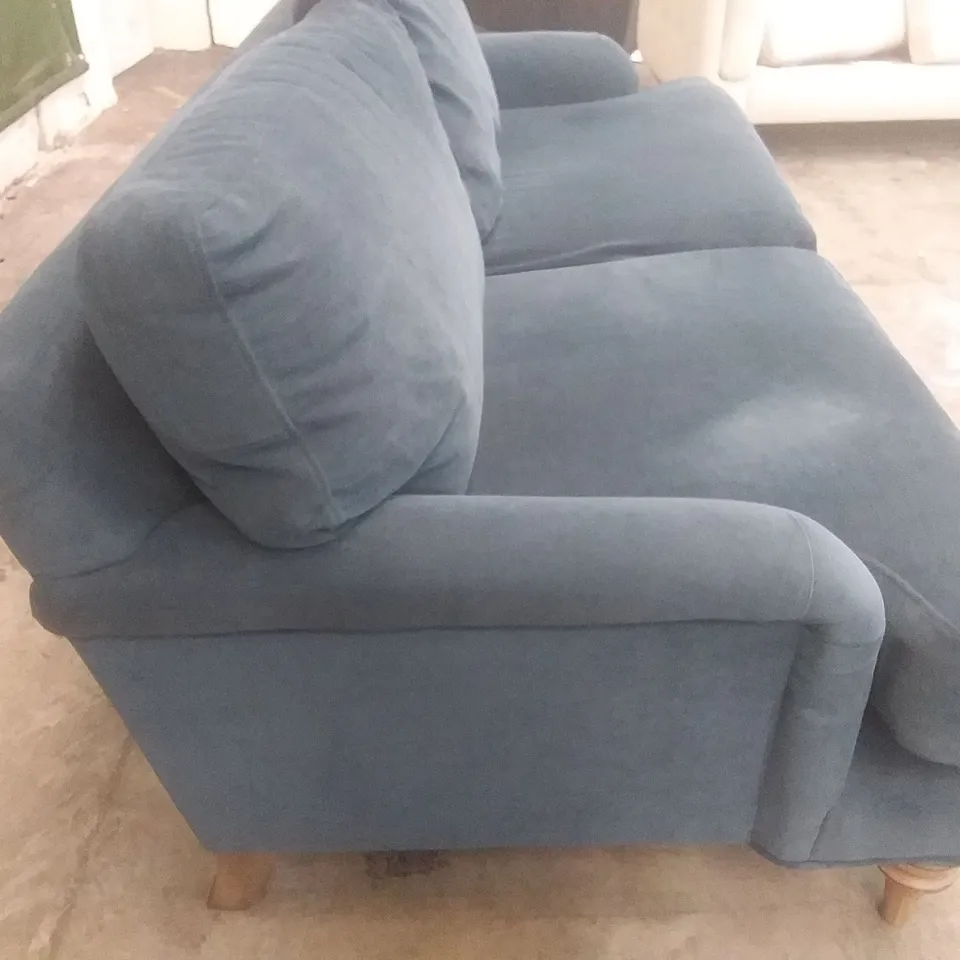 QUALITY BRITISH DESIGNER LOUNGE CO. DIREITO 3 SEATER SOFA PLUSH NAVY FABRIC