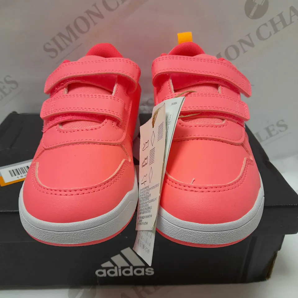 ADIDAS TENSAUR C CHILDRENS TRAINERS, PINK/WHITE - SIZE 12