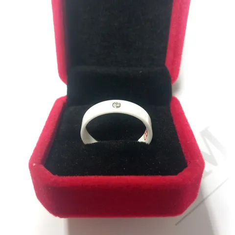 BERING WHITE CERAMIC STONE SET INNER RING SIZE 9