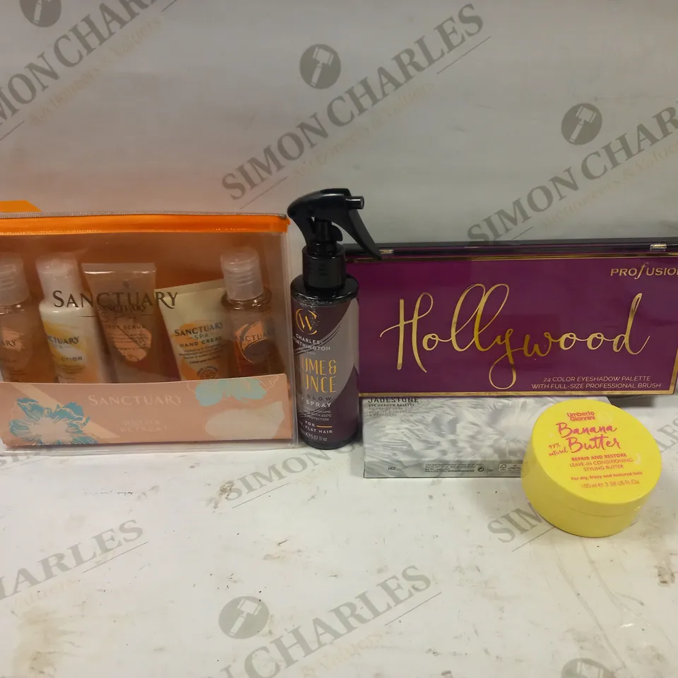 BOX TO CONTAIN APPROXIMATELY 20 ASSORTED WOMEN'S BEAUTY PRODUCTS, SPA SET, MAKEUP ETC