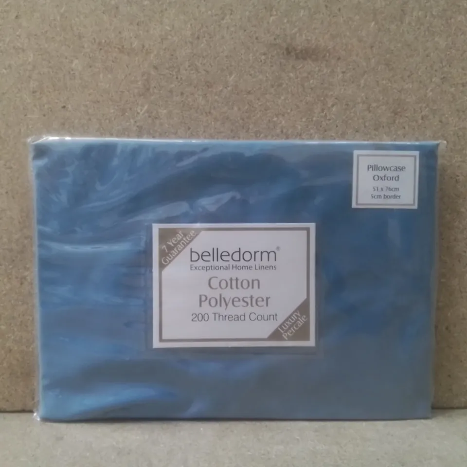 BRAND NEW BELLEDORM OXFORD PILLOWCASE 51CM X 76CM - SKY BLUE