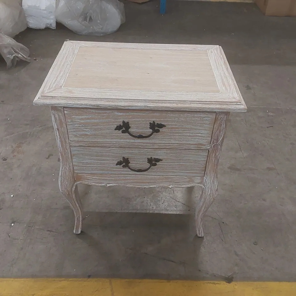  HOMESDIRECT365 PRE-BUILT MONTPELLIER BLANC BEDSIDE TABLE -NATURAL-