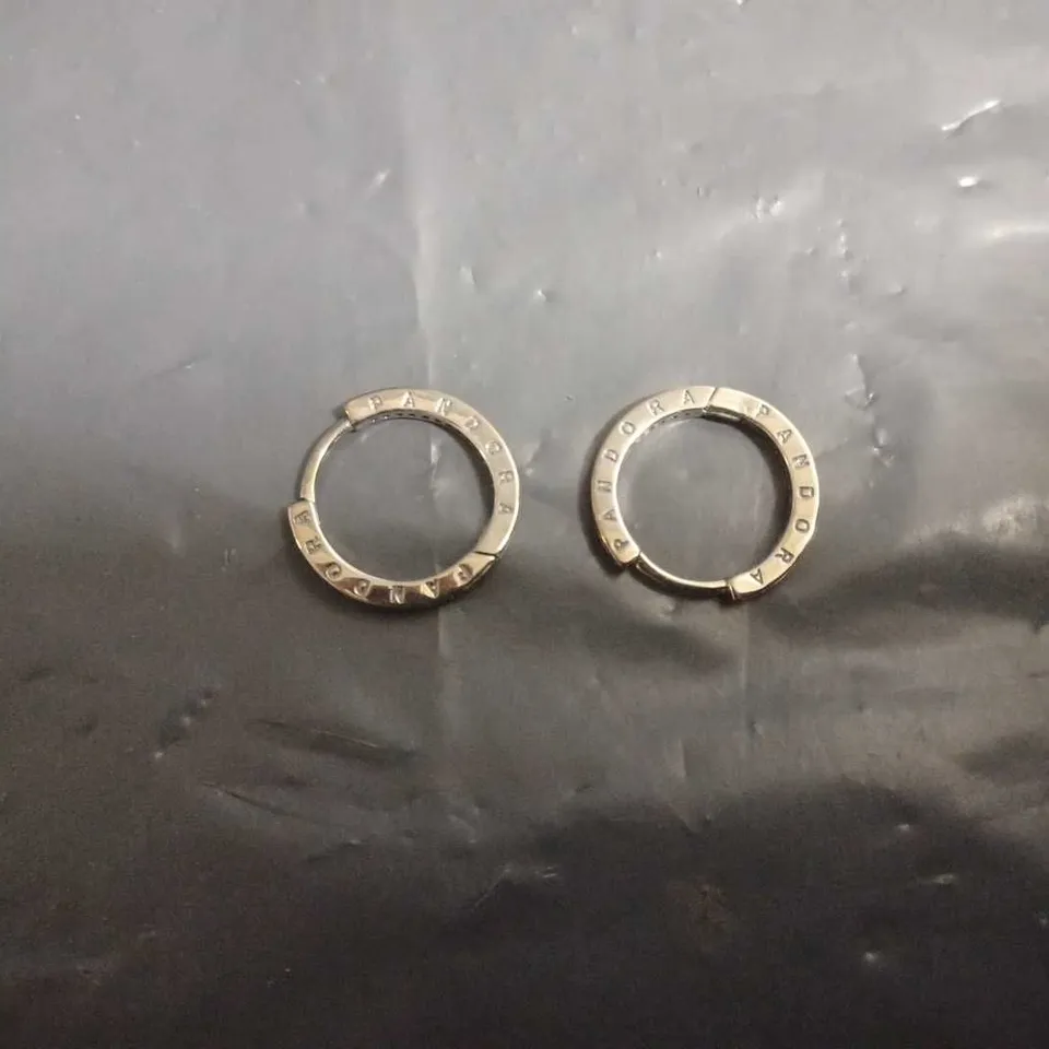 BOXED PANDORA SIGNATURE HOOP EARRINGS 