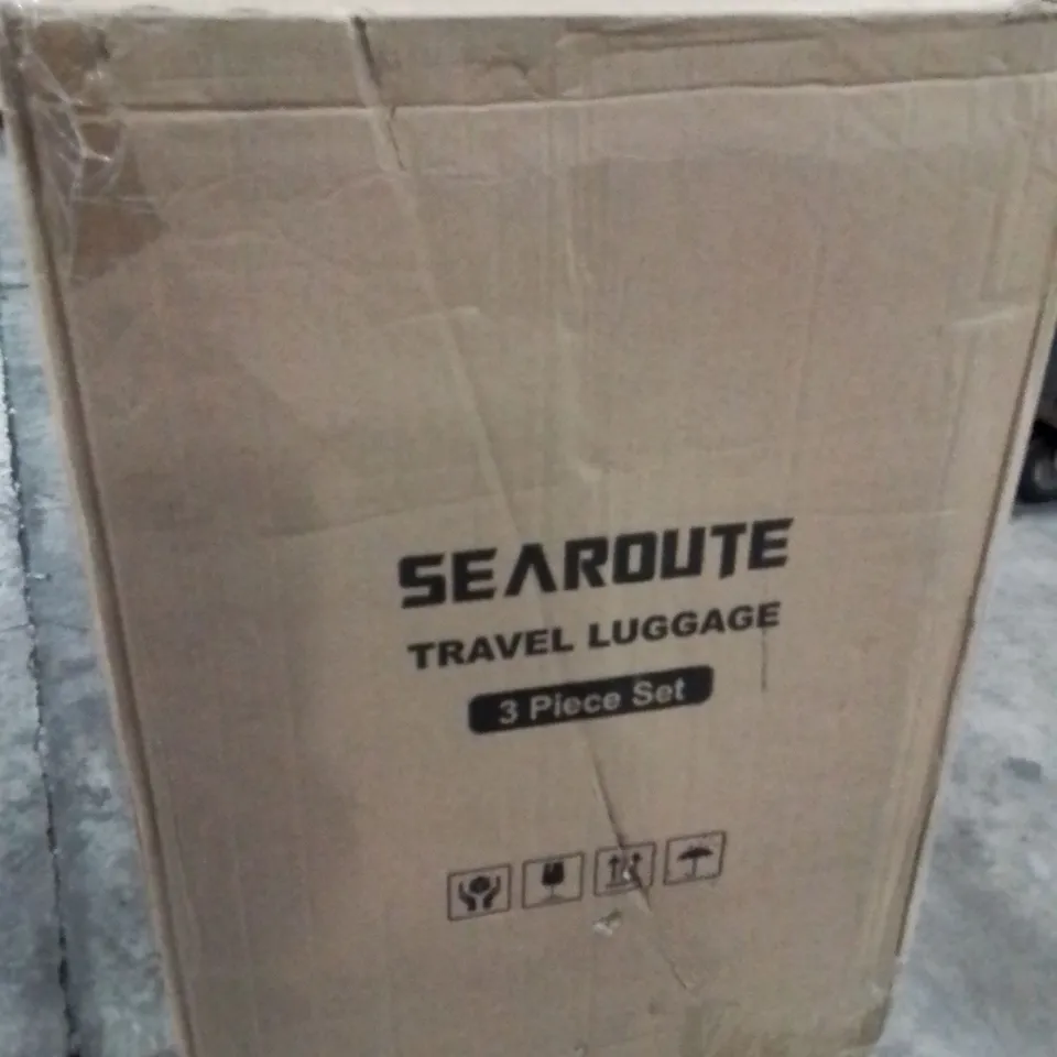 BOXED SEAROUTE TRAVEL LUGGAGE CASE  SET OF 3 -WHITE-