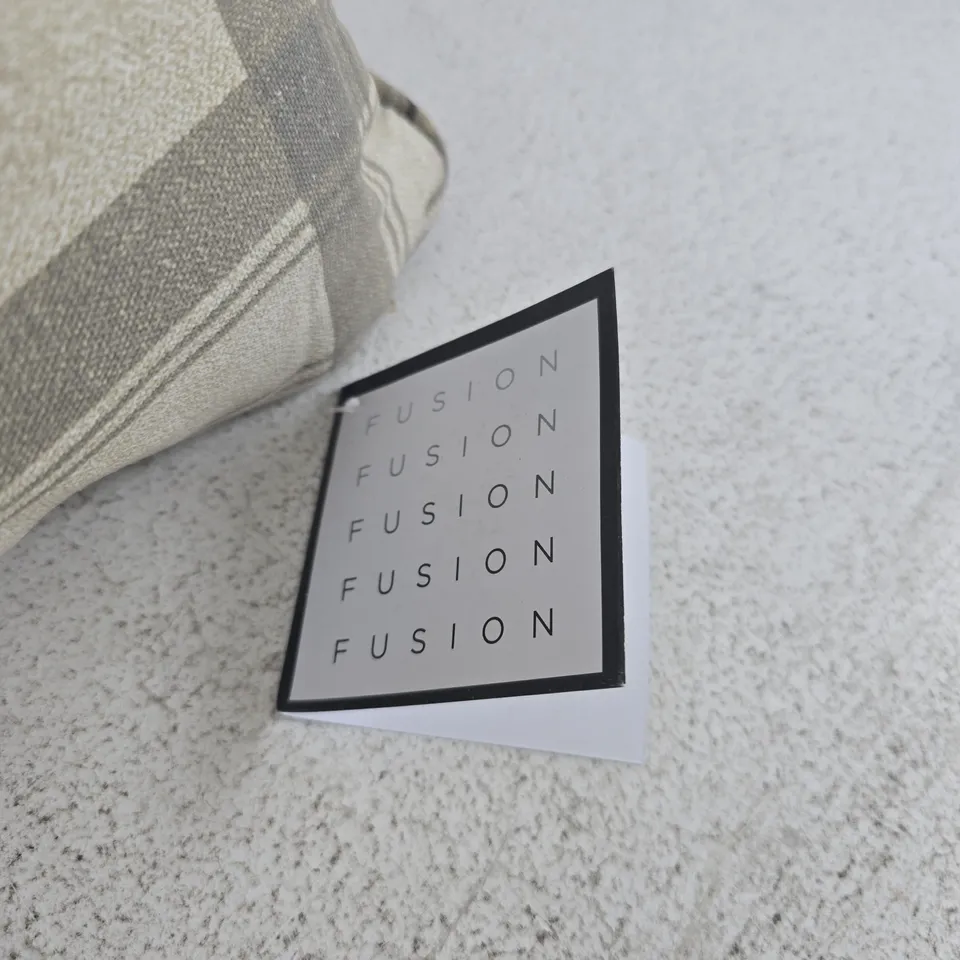 FUSION PLAID CUSHION PILLOW – BEIGE AND TAUPE CHECK