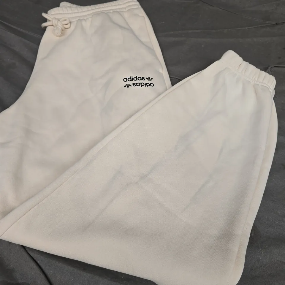 ADIDAS LOGO JOGGERS, CREAM - UK SIZE M
