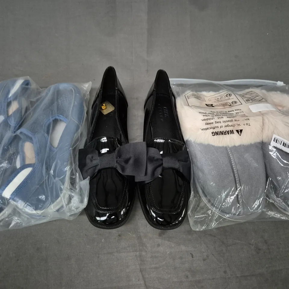 BOX OF APPROXIMATELY 15 ASSORTED PAIRS OF SHOES AND FOOTWEAR ITEMS IN VARIOUS COLOURS, STYLES, AND SIZES - COLLECTION ONLY