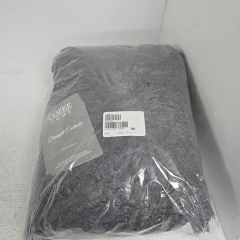 COZEE HOME FAUX FUR DRAUGHT EXCLUDER IN CHARCOAL