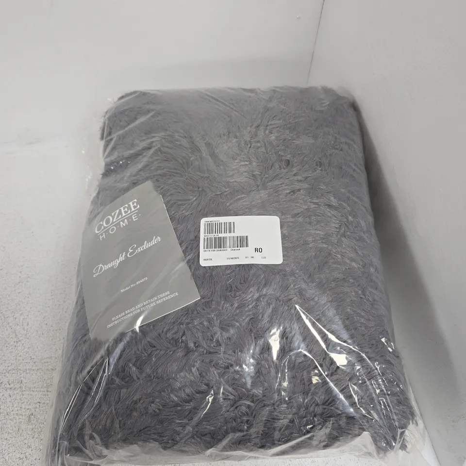 COZEE HOME FAUX FUR DRAUGHT EXCLUDER IN CHARCOAL