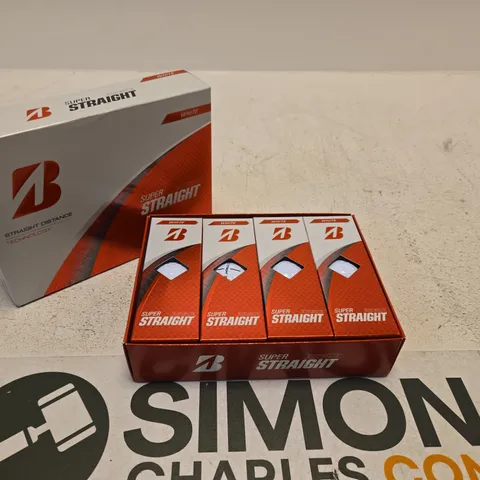 BRIDGESTONE GOLF SUPER STRAIGHT WHITE FOUR PACKS OF THREE BALLS