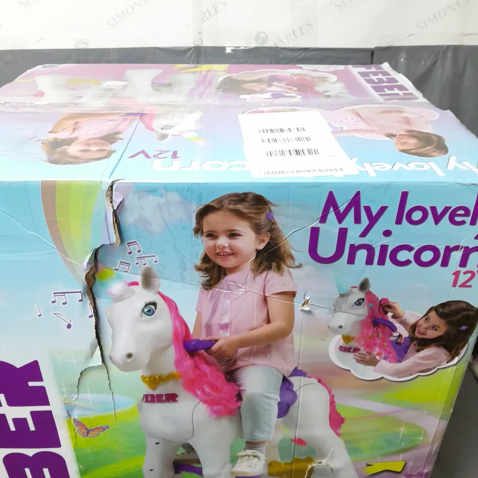 BOXED FEBER MY LOVELY UNICORN RIDE-ON - COLLECTION ONLY