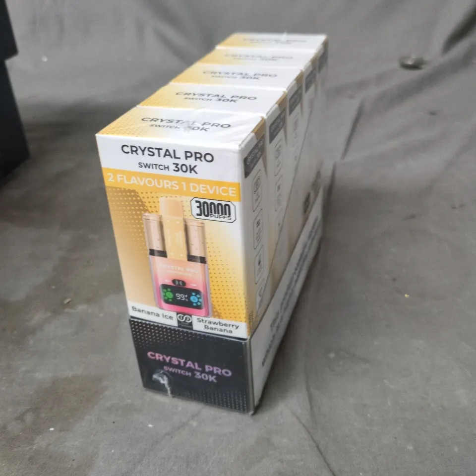 TOTE OF APPROXIMATELY 25 ASSORTED ELECTRONIC CIGARETTE ITEMS TO INCLUDE:  CRYSTAL PRO SWITCH 30K DEVICE