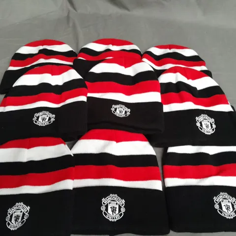 LOT OF 12 MANCHESTER UNITED BRANDED BEANIES