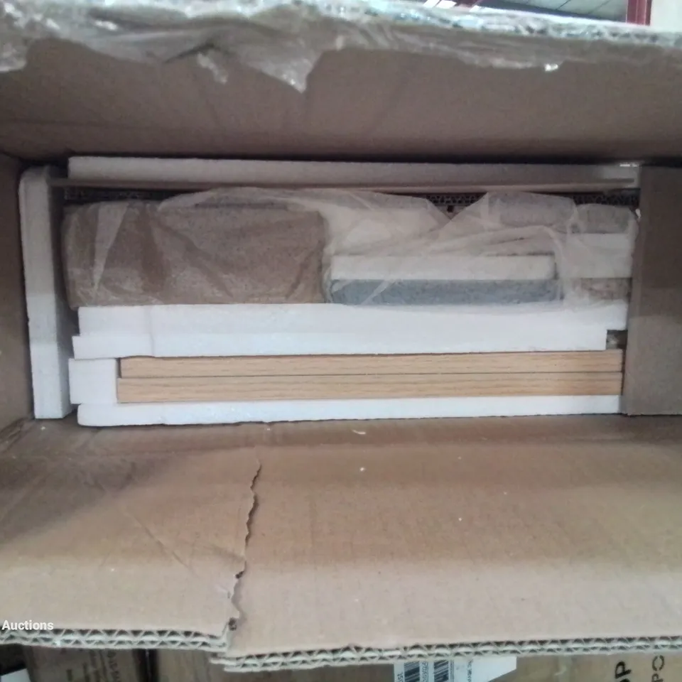 A BOXED 2 DRAWER BEDSIDE TABLE