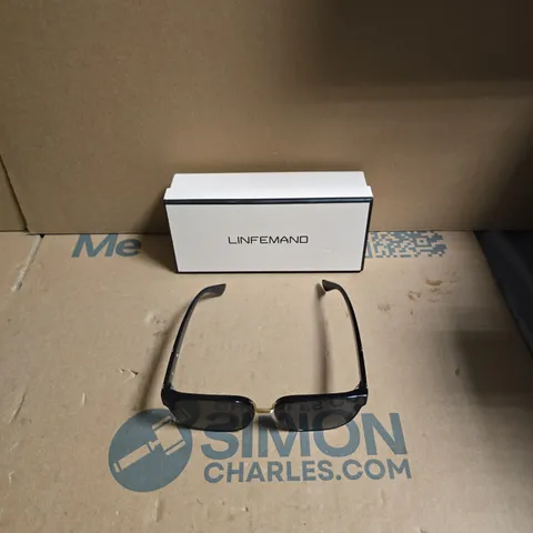 LINFEMAND SUNGLASSES - BLACK FRAME WITH GOLD BRIDGE 