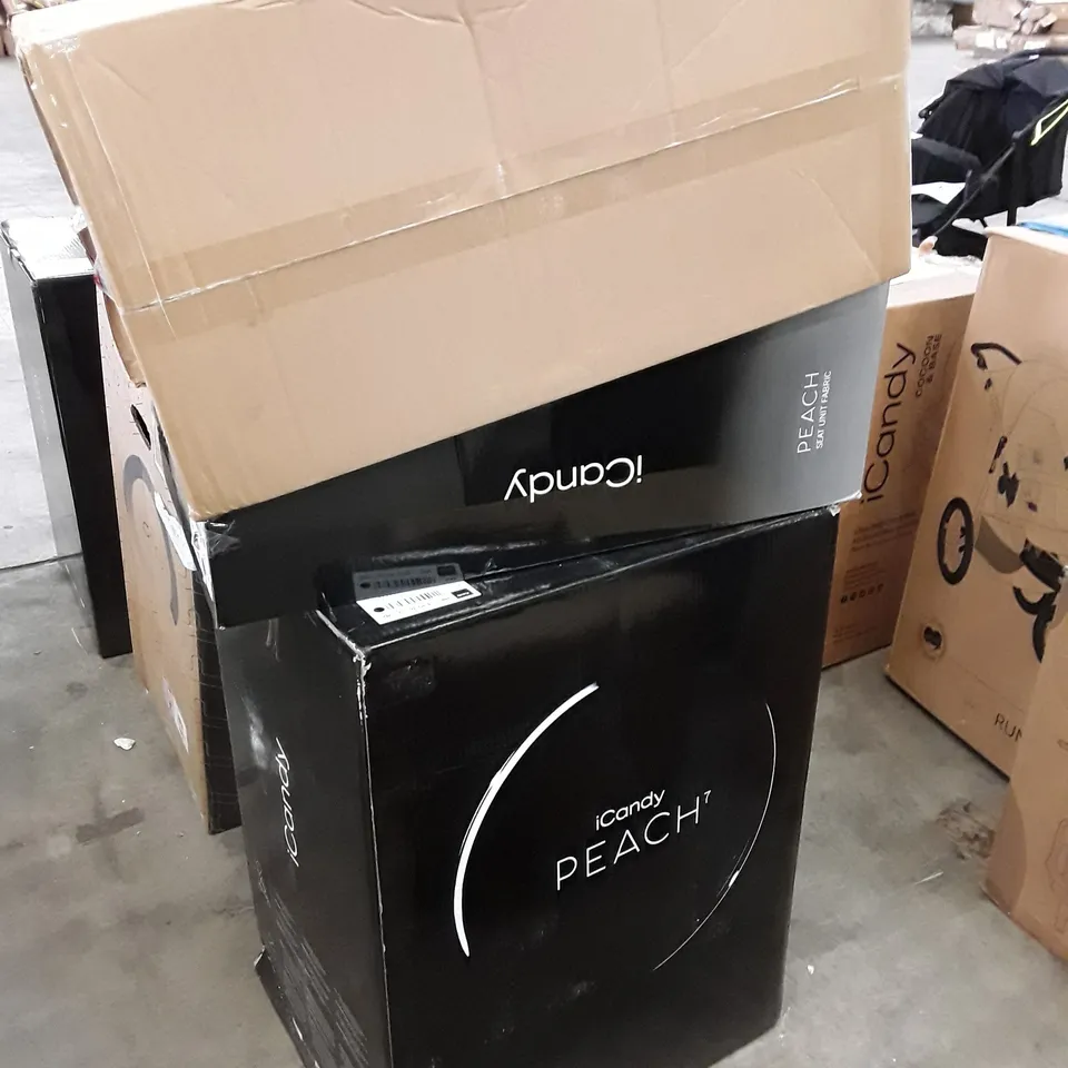 BOXED ICANDY PEACH 7 PUSHCHAIR COMBO, SEAT UNIT & BAG - BLACK (3 BOXES)