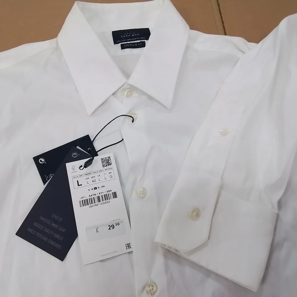 ZARA BASIC MAN LONG SLEEVE SUPERSLIM FIT SHIRT - L