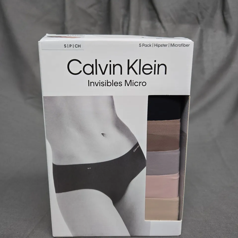 BOXED CALVIN KLEIN INVISIBLES MICRO HIPSTER - 5 PACK - SIZE SMALL