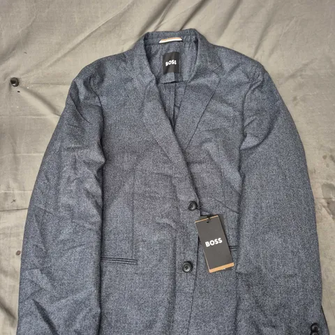 Hugo Boss Men's Blazer – Navy Textured Fabric, Slim Fit