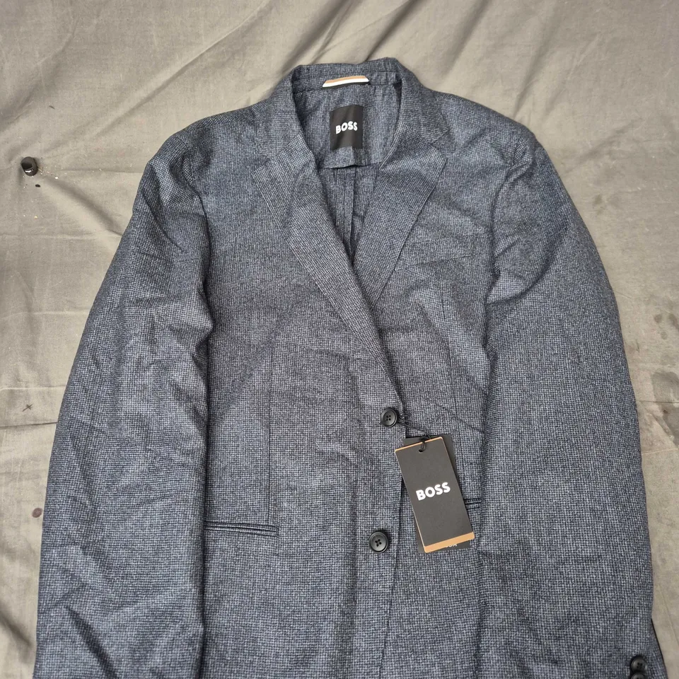 Hugo Boss Men's Blazer – Navy Textured Fabric, Slim Fit