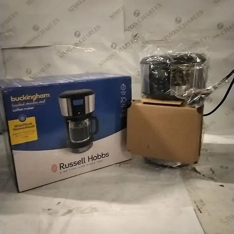 BOXED RUSSELL HOBBS BUCKINGHAM BRUSHED STEEL COFFEE MAKER 