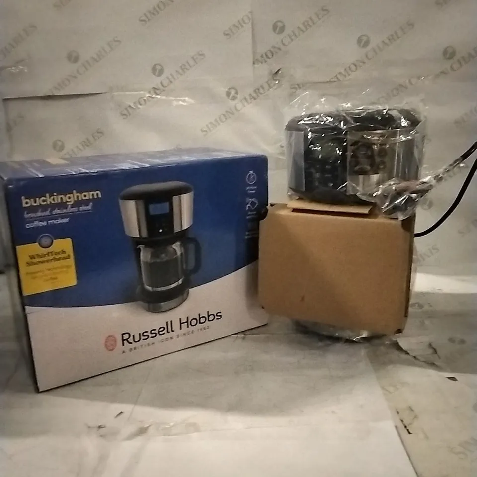 BOXED RUSSELL HOBBS BUCKINGHAM BRUSHED STEEL COFFEE MAKER 