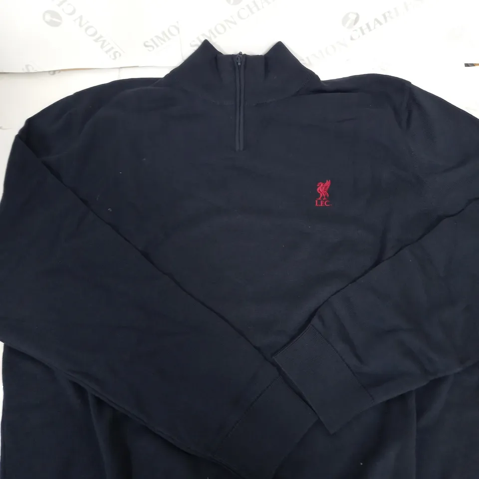 LIVERPOOL FC QUARTER ZIP KNIT COTTON JUMPER SIZE XL