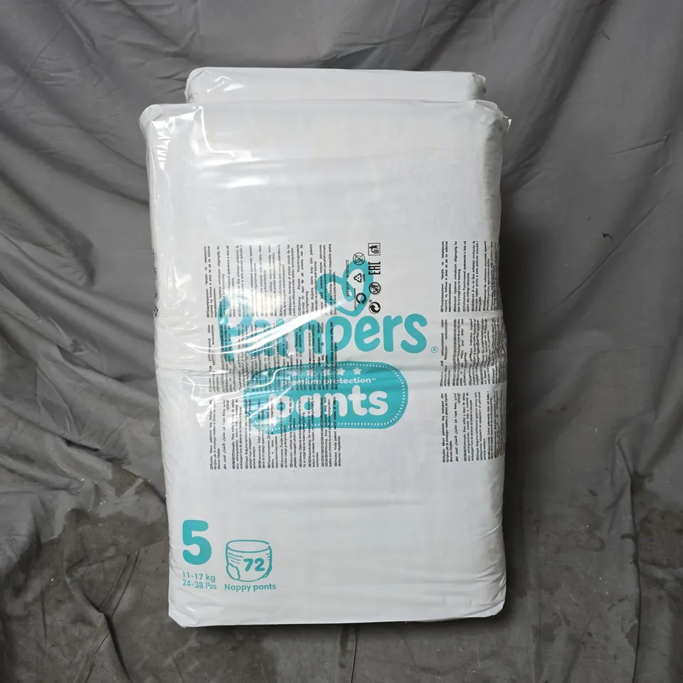 2 X PAMPERS PANTS 5 11 - 17KG (72 PANTS PER PACK) BOXED