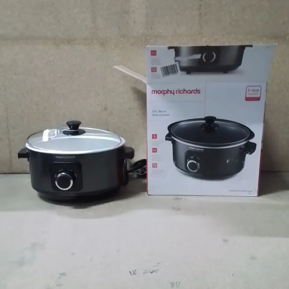 BOXED MORPHY 3.5L BLACK SLOW COOKER 
