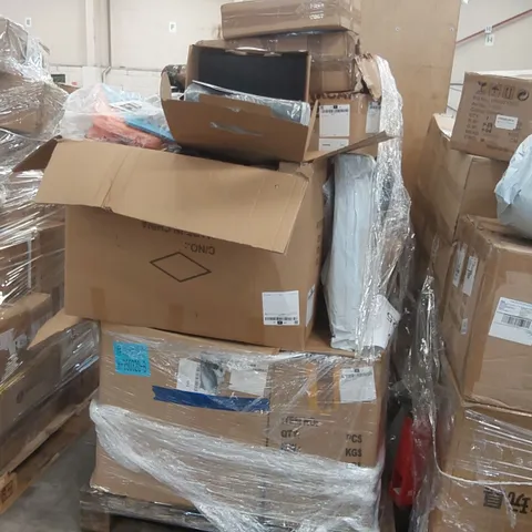 PALLET CONTAINING A LARGE ASSORTMENT OF CONSUMER PRODUCTS INCLUDING: AUTOMATIC EMPTY STATION, ELBOW SUPPORT ABDOMINAL WHEEL ECT