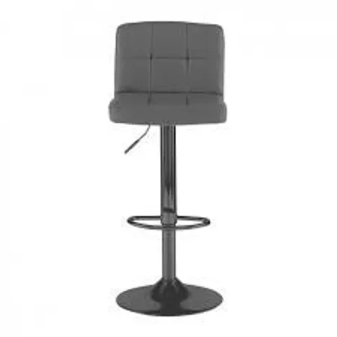 BOXED NEO 2X FAUX LEATHER CUBAN SWIVEL BAR STOOLS WITH A MATT BLACK LEGS - GREY (1 BOX)