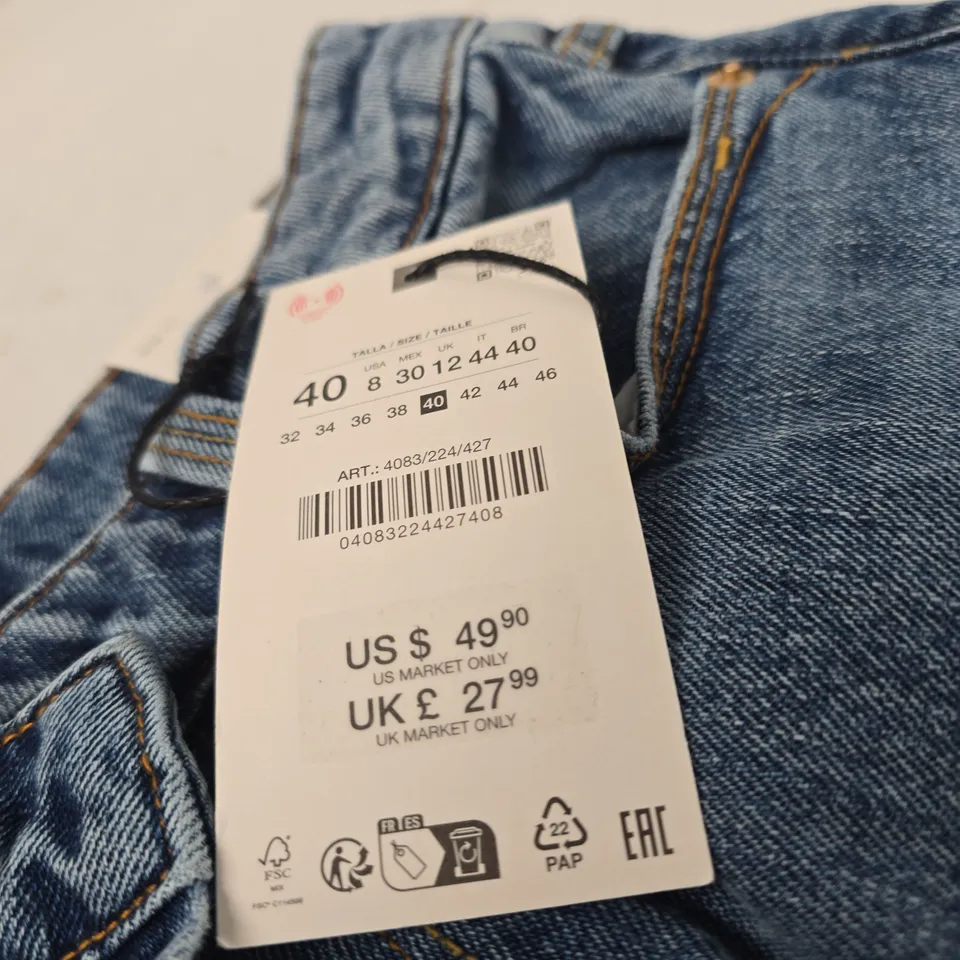 ZARA WOMEN'S BLUE DENIM JEANS – UK 12 (EU 40) WITH TAGS